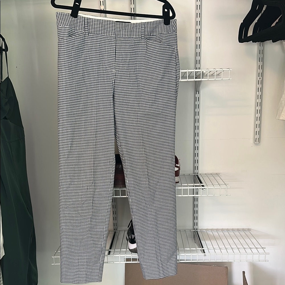Gingham Talbots Navy Blue and White Checkered Dress Pants